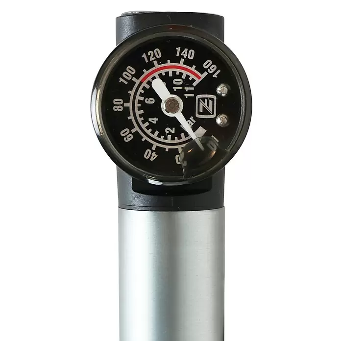 Dresco Minifietspomp manometer en slang - Max. druk: 4 bar - Close-up