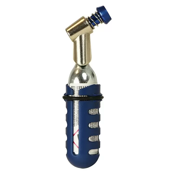 Dresco Fietspomp CO2 - Blauw/Zilver - Vooraanzicht