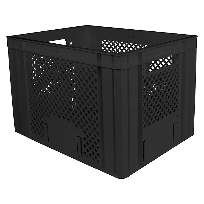 Fietskrat Zwart - l x b x h: 40 x 30 x 26 cm - Diagonaal zicht