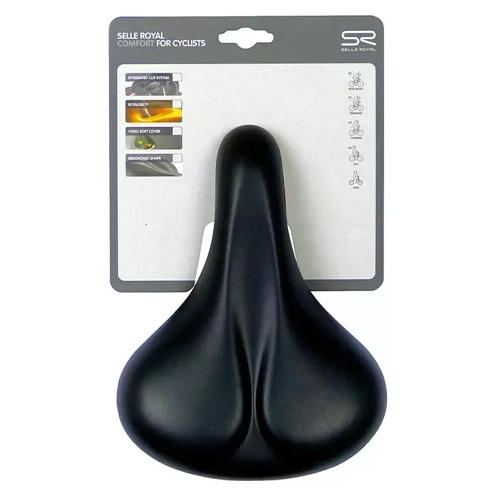 Selle Royal Fietszadel Freedom - Zwart, Geschikt voor: Heren - Vooraanzicht