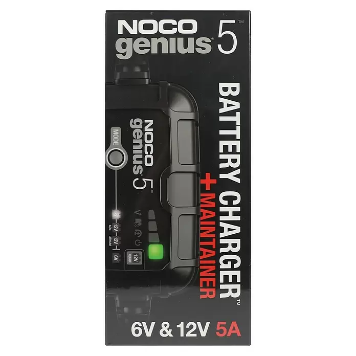Noco Acculader Genius 5A - Geschikt voor: Alle batterijtypes - Vooraanzicht