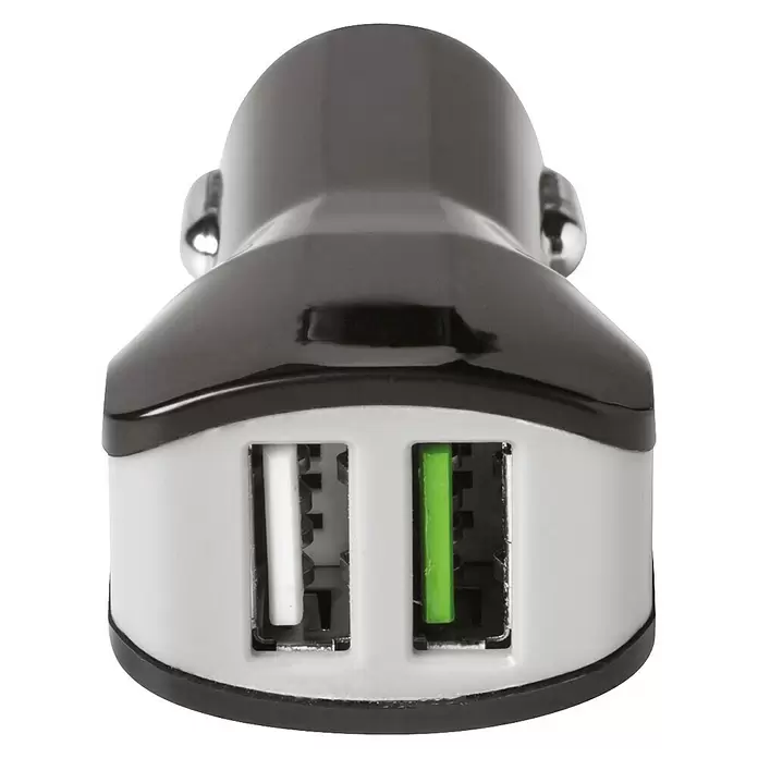 Celly USB-autolader Duo 3.4A - Zwart - Diagonaal zicht
