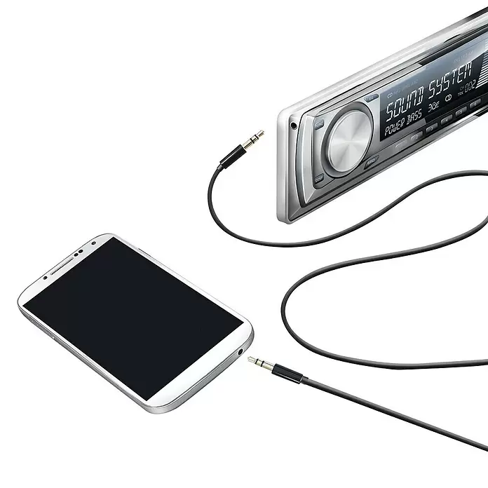 Celly Audiokabel 3,5 mm - 100 cm, Zwart - Close-up
