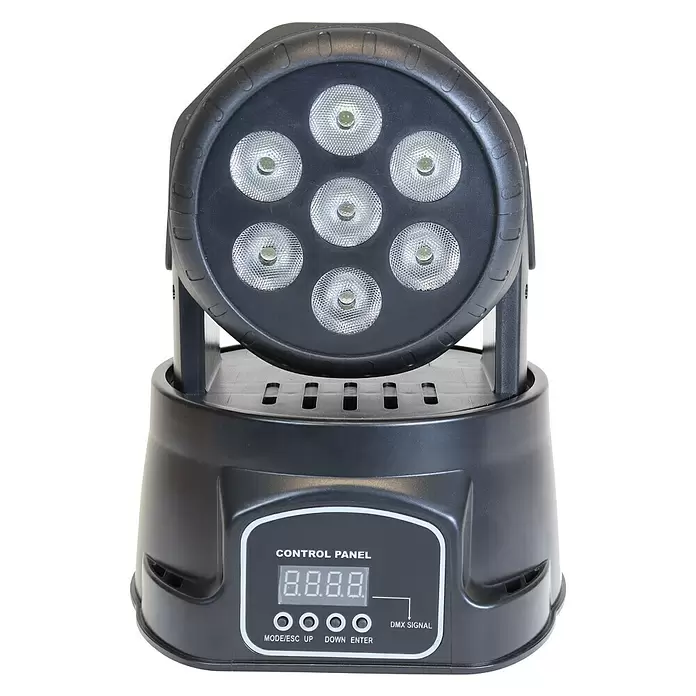 LED-Licht Disco Stage Light rotierend - Anzahl Leuchtmittel: 7 Stk., Leuchtmittel: LED, Schwarz, Lichtfarbe: RGB - Vorderansicht