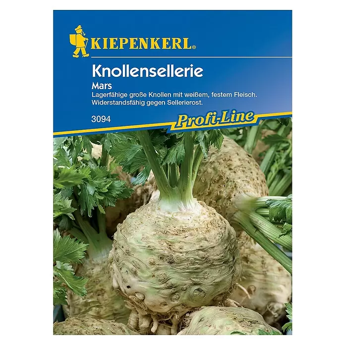 Kiepenkerl Profi-Line Gemüsesamen Knollensellerie Mars - Apium graveolens var. rapaceum, Erntezeit: September - Vorderansicht