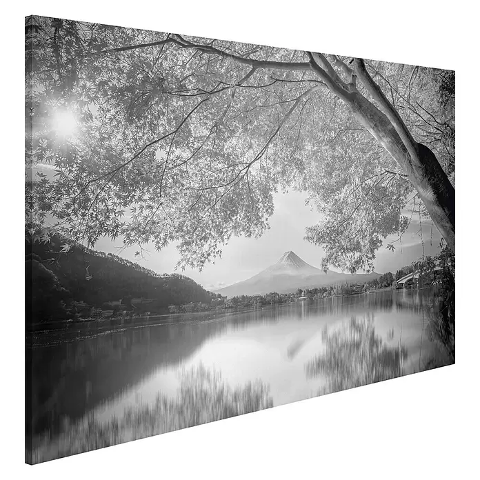 Leinwandbild - Fuji Spring, B x H: 118 x 70 cm - Diagonale Ansicht