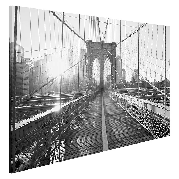 Leinwandbild - Brooklyn Bridge, B x H: 118 x 70 cm - Diagonale Ansicht