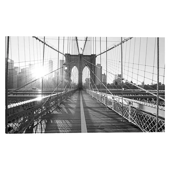 Leinwandbild - Brooklyn Bridge, B x H: 118 x 70 cm - Vorderansicht