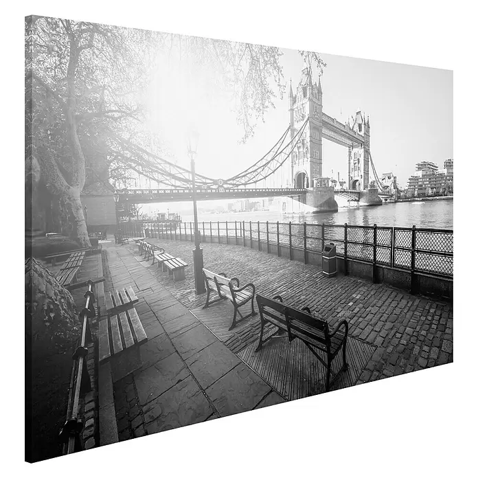 Leinwandbild - London Thames, B x H: 118 x 70 cm - Diagonale Ansicht