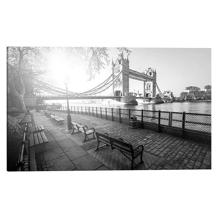 Leinwandbild - London Thames, B x H: 118 x 70 cm - Vorderansicht