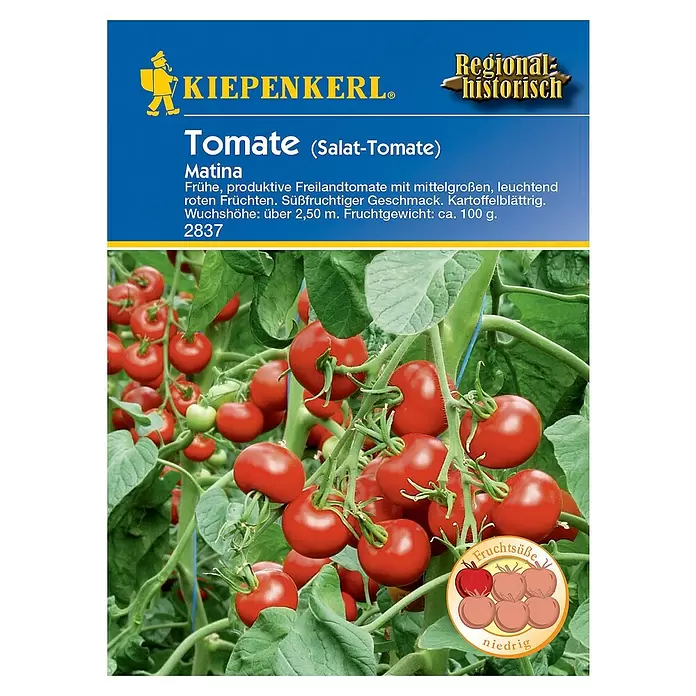 Kiepenkerl Gemüsesamen Tomate Matina - Solanum lycopersicum, Erntezeit: Juli - Vorderansicht