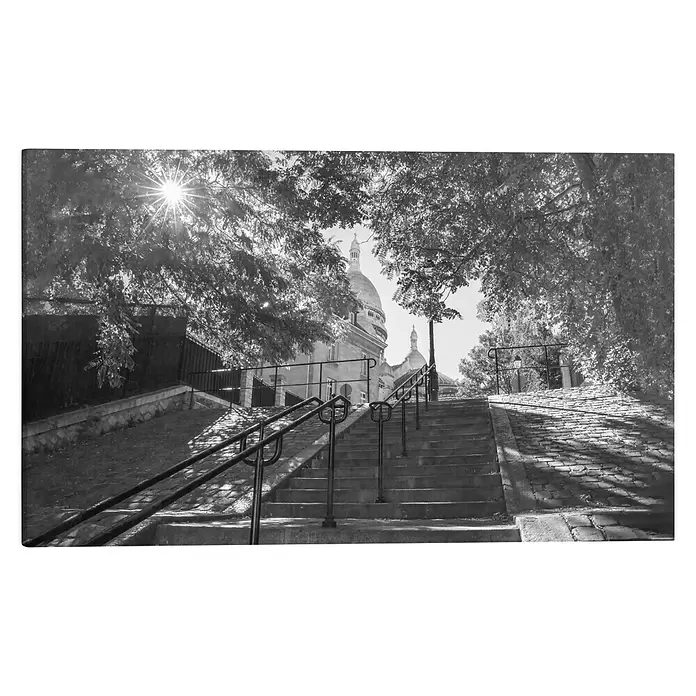 Leinwandbild - Sacre Coeur Stairs, B x H: 118 x 70 cm - Vorderansicht