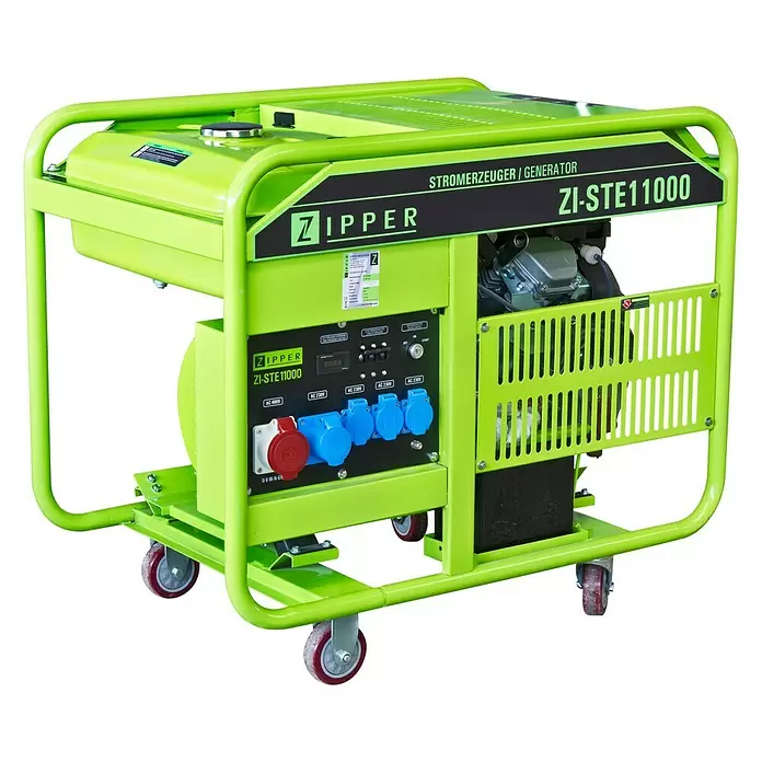 Zipper Stromerzeuger ZI-STE11000 - 12.500 W, Tankvolumen: 30 l, Betriebsdauer: 6 h bei 100% Last - Diagonale Ansicht
