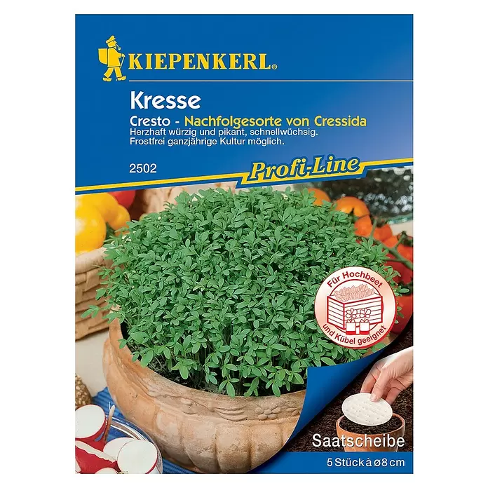 Kiepenkerl Profi-Line Saatgut Kresse Saatscheibe - Lepidium sativum - Vorderansicht