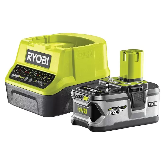 Ryobi ONE+ Akku-Heckenschere 18 V RHT1855R40F - 18 V, Li-Ionen, 4 Ah, 1 Akku - Diagonale Ansicht