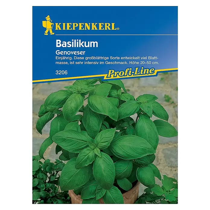 Kiepenkerl Profi-Line Kräutersamen Basilikum - Ocimum basilicum, Erntezeit: Juli - Vorderansicht