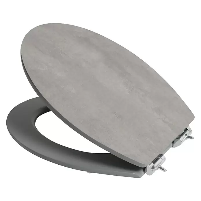 Poseidon WC daska Dark stone - Samospuštajuća, MDF - Dijagonalni pogled