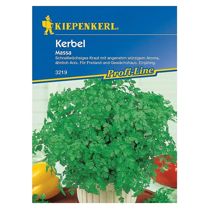 Kiepenkerl Profi-Line Kräutersamen Kerbel - Anthriscus cerefolium var. cerefolium, Saatzeit: Februar, Erntezeit: April - Vorderansicht