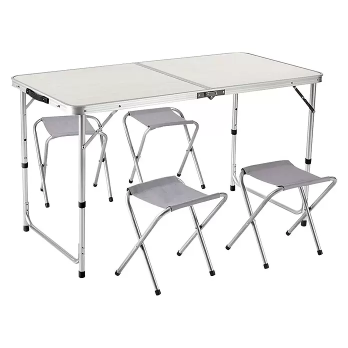 Sunfun Set za kampiranje - 5-dij., Aluminij, Podesive visine - Dijagonalni pogled