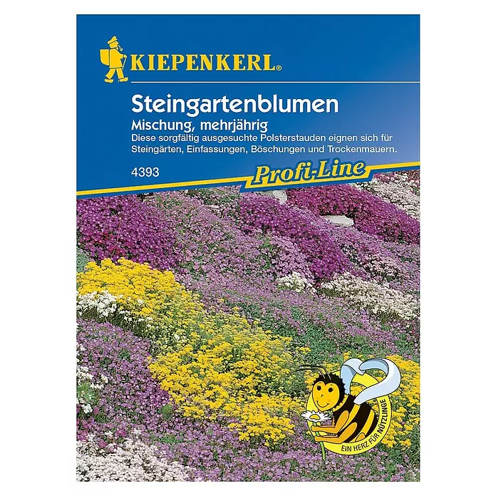 Kiepenkerl Profi-Line Blumensamenmischung Steingartenblumen - Verschiedene Sorten, 2 m² - Vorderansicht