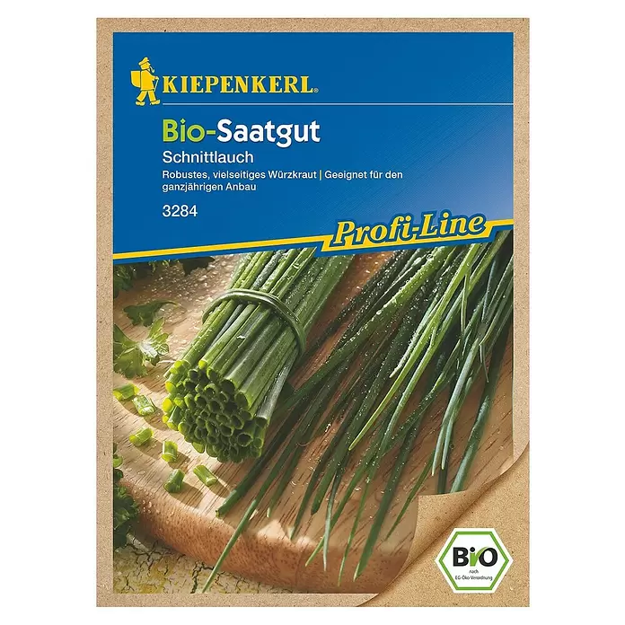 Kiepenkerl Profi-Line Kräutersamen BIO Schnittlauch - Allium schoenoprasum, Saatzeit: April, Erntezeit: Ganzjährig - Vorderansicht