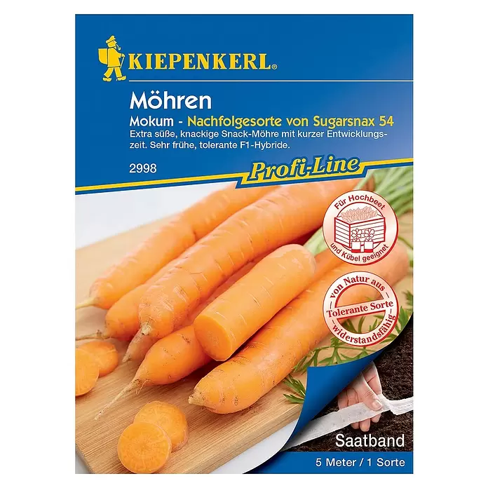 Kiepenkerl Gemüsesamen Möhre - Mokum, Daucus carota, Erntezeit: Mai - Vorderansicht
