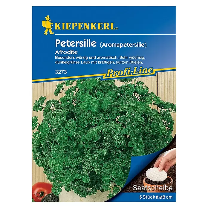 Kiepenkerl Profi-Line Kräutersamen Schnittlauch Saatscheibe - Petroselinum crispum var. crispum, Erntezeit: Ganzjährig - Vorderansicht