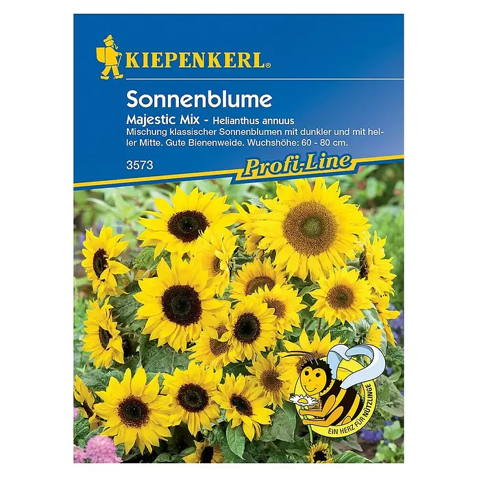 Kiepenkerl Profi-Line Blumensamen Sonnenblume - Majestic Mix, Helianthus annuus, Blütezeit: Juli - Vorderansicht