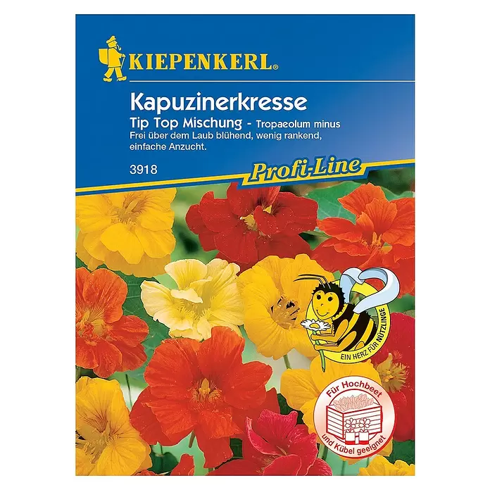 Kiepenkerl Profi-Line Kräutersamen Kapuzinerkresse - Tropaeolum minus, Saatzeit: Mai - Vorderansicht