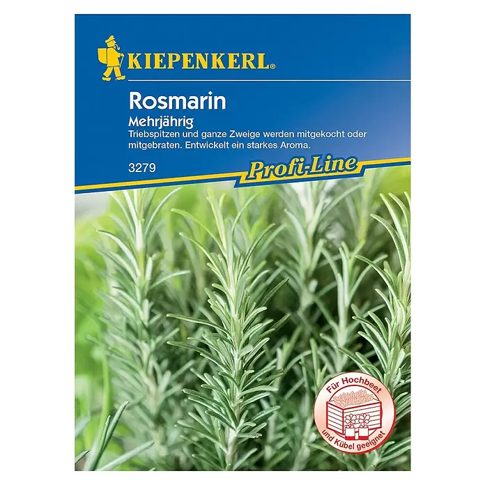 Kiepenkerl Profi-Line Kräutersamen Rosmarin - Rosmarinus officinalis, Saatzeit: Mai, Erntezeit: Ganzjährig - Vorderansicht