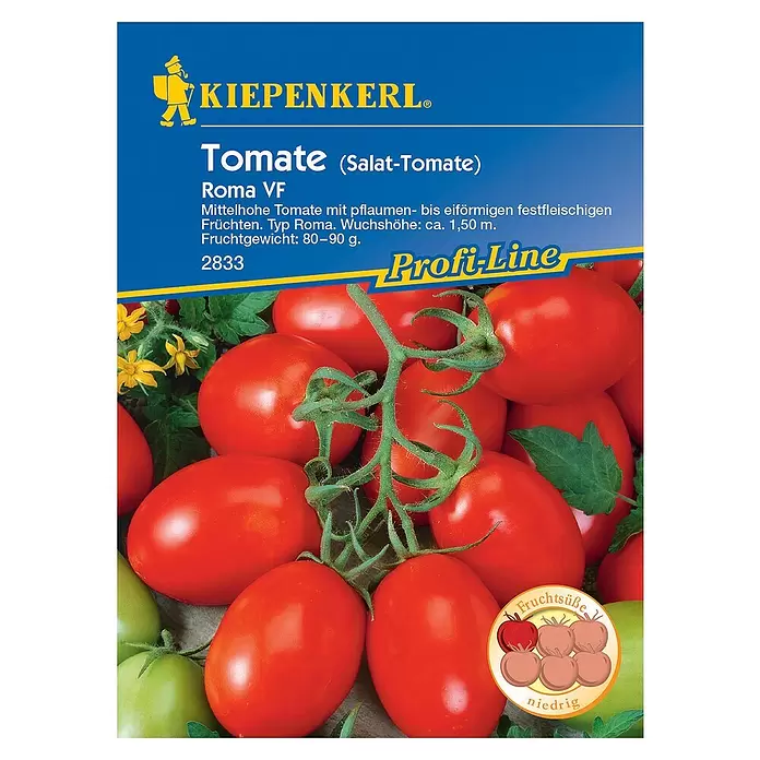 Kiepenkerl Profi-Line Gemüsesamen Tomate Roma - Solanum lycopersicum, Erntezeit: Juli - Vorderansicht
