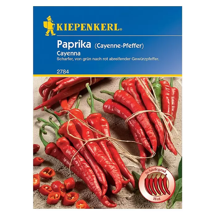 Kiepenkerl Gemüsesamen Cayenne Pfeffer - Capsicum annuum, Erntezeit: August - Vorderansicht