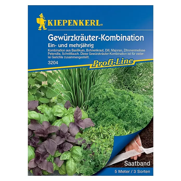Kiepenkerl Kräutersamenmischung - Verschiedene sorten, Erntezeit: Juni - Vorderansicht