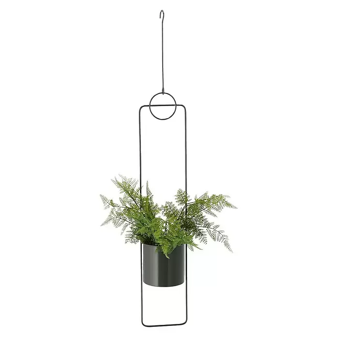 Übertopf hängend - Ø x H: 15 mm x 88 cm, Anthrazit - Vorderansicht