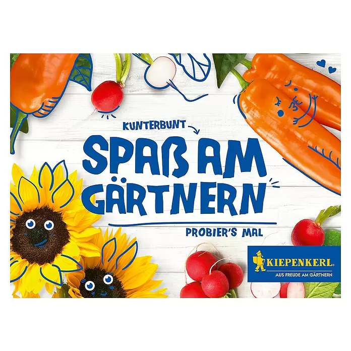 Kiepenkerl Saatgut Spaß am Gärtnern - Sonnenblume/Paprika/Radieschen - Vorderansicht