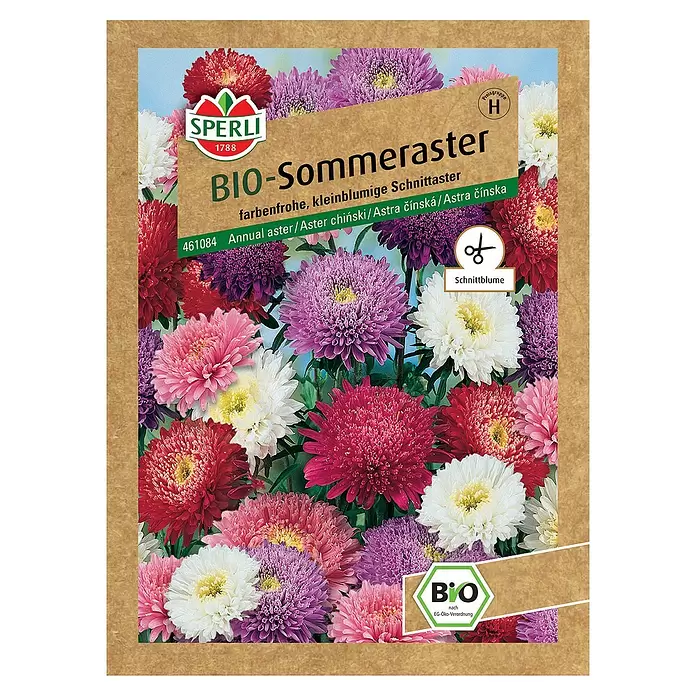 Sperli Blumensamen BIO Sommeraster - Callistephus chinensis - Vorderansicht