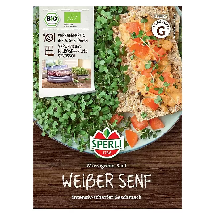 Sperli Saatgut Microgreen Saat - Sinapis alba - Vorderansicht