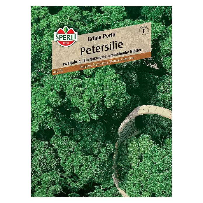 Sperli Kräutersamen Petersilie - Petroselinum crispum, Saatzeit: März, Erntezeit: Ganzjährig - Vorderansicht