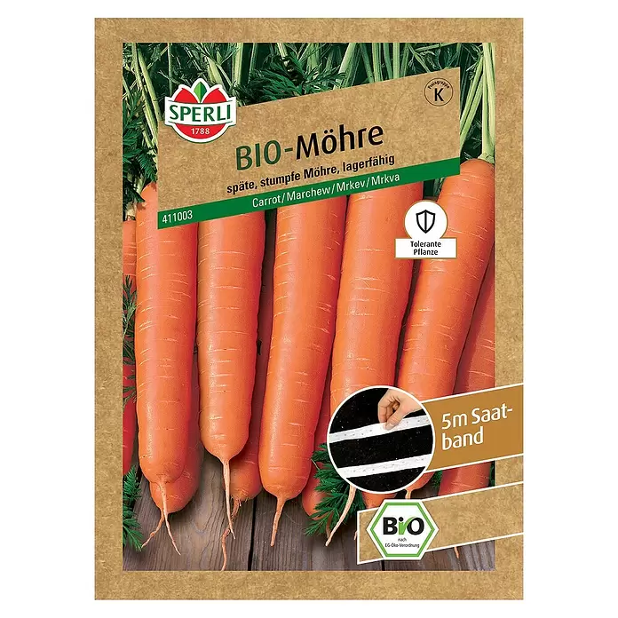 Sperli Gemüsesamen BIO Möhre - Daucus carota - Vorderansicht