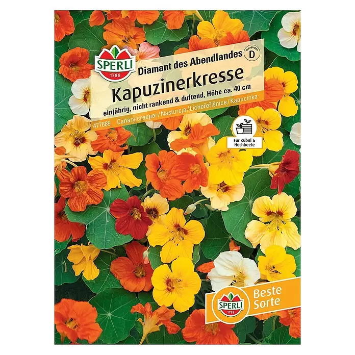 Sperli Kräutersamen Kapuzinerkresse - Tropaeolum majus, Saatzeit: April - Vorderansicht