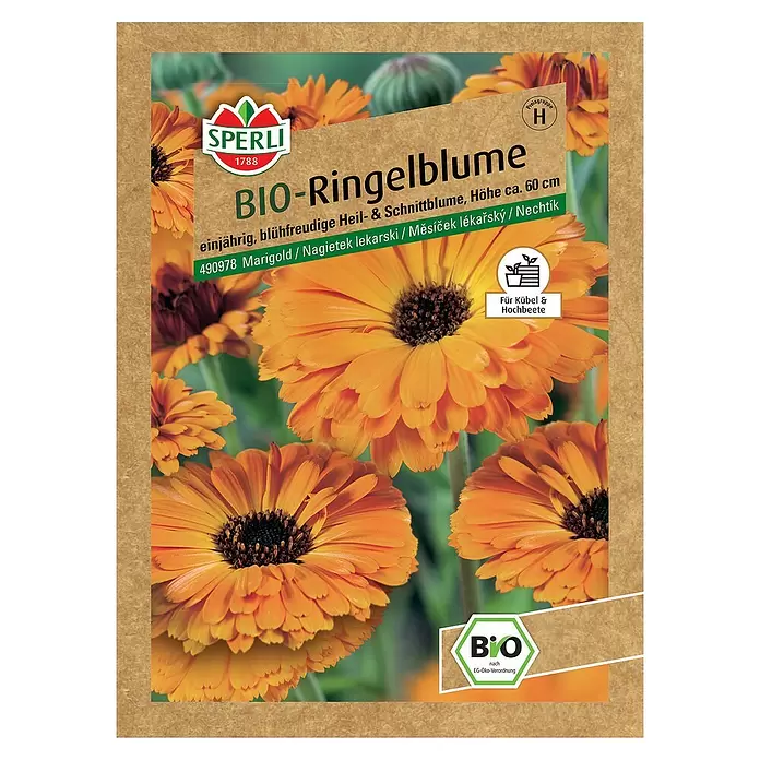 Sperli Blumensamen BIO Ringelblume - Calendula officinalis - Vorderansicht
