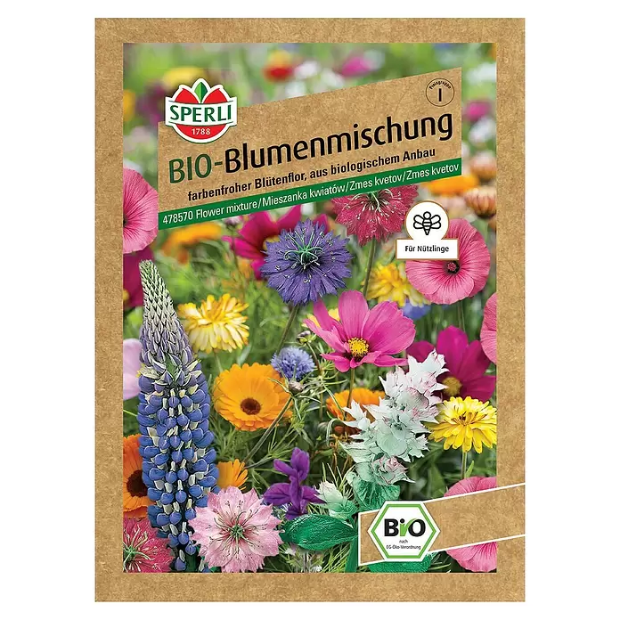Sperli Blumensamenmischung BIO - Verschiedene sorten, 3 m² - Vorderansicht