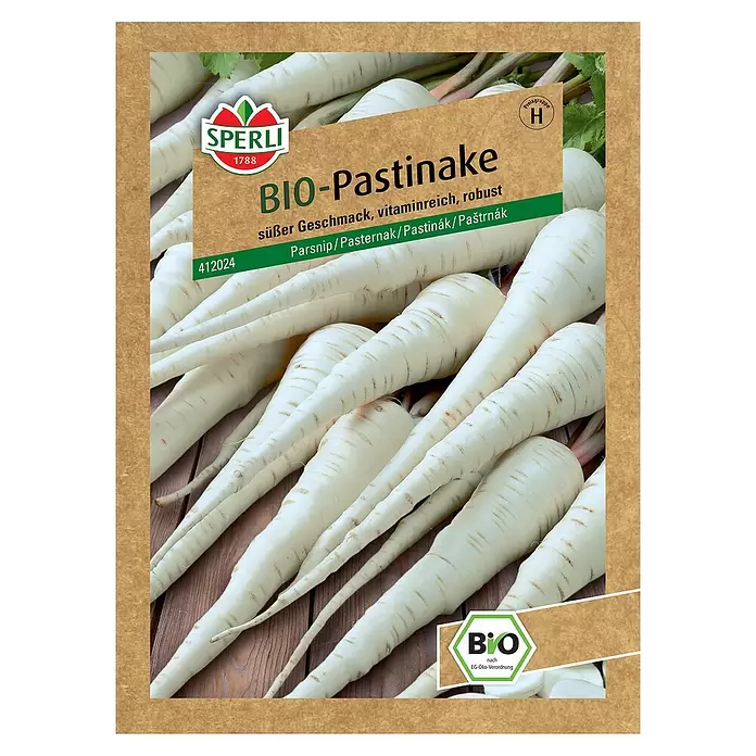 Sperli Gemüsesamen BIO Pastinake - Pastinaca sativa, Erntezeit: Oktober - Vorderansicht