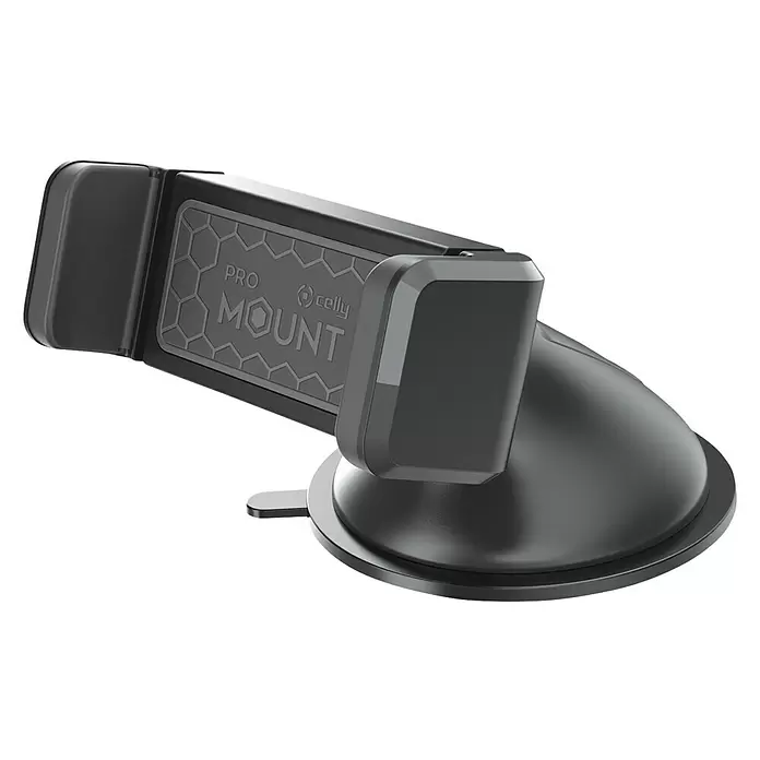 Celly Telefoonhouder Pro Mount - Kunststof, Zwart, Geschikt voor: Auto's - Diagonaal zicht