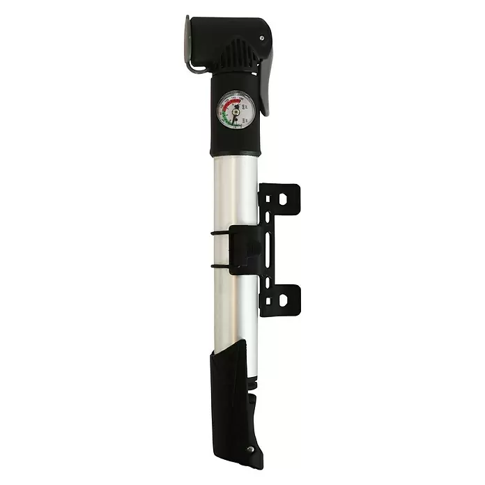 Dresco Minifietspomp met manometer - Max. druk: 3,5 bar - Vooraanzicht