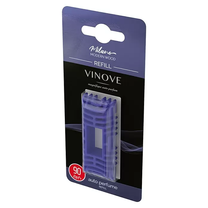Vinove Luchtverfrisser Navulling Milano Wood - Kardemom met hete peper en verse salie, kaneel en kastanje - Diagonaal zicht