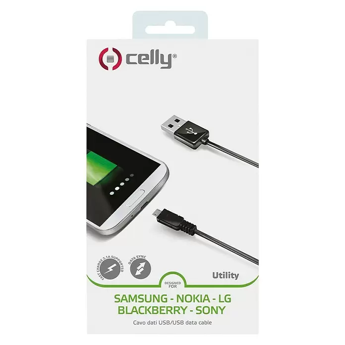 Celly Datakabel Micro USB - 100 cm - Vooraanzicht