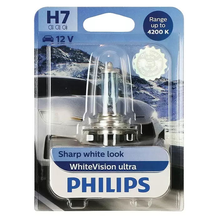 Philips Halogeenkoplamp 12972WVUB1 WhiteVision ultra H7 - 1 st., 55 W - Vooraanzicht