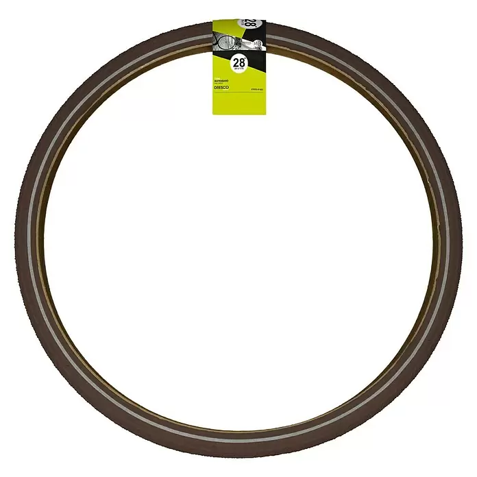 Dresco Fietsband APS Reflectie Bruin - Grootte: 28″ x 1,75 - Vooraanzicht