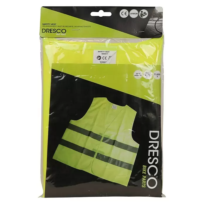 Dresco Veiligheidsvest reflectie Junior - Geel - Vooraanzicht